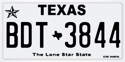 TX license plate BDT3844