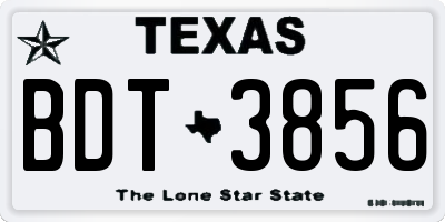 TX license plate BDT3856