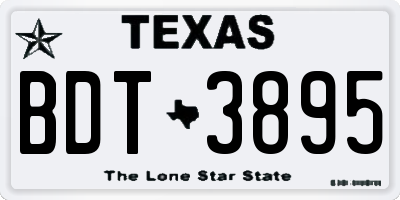 TX license plate BDT3895