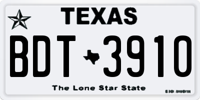 TX license plate BDT3910