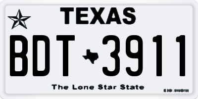 TX license plate BDT3911