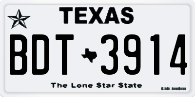 TX license plate BDT3914