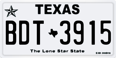 TX license plate BDT3915
