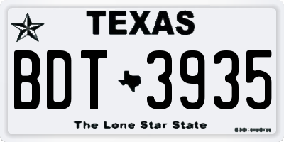 TX license plate BDT3935