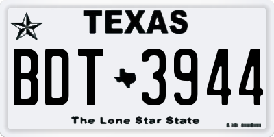 TX license plate BDT3944