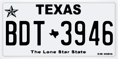 TX license plate BDT3946