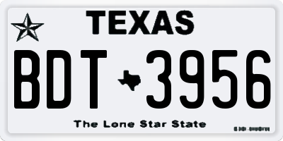 TX license plate BDT3956
