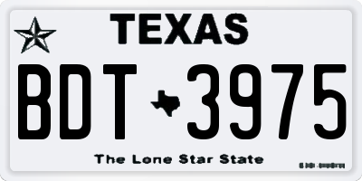 TX license plate BDT3975