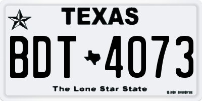 TX license plate BDT4073