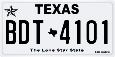 TX license plate BDT4101