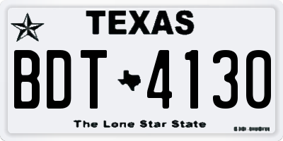 TX license plate BDT4130