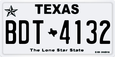 TX license plate BDT4132