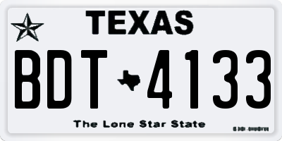 TX license plate BDT4133