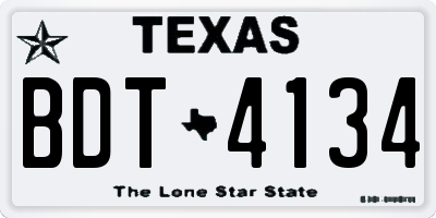 TX license plate BDT4134