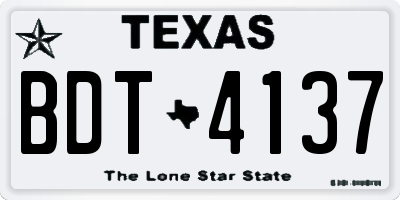 TX license plate BDT4137