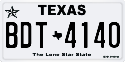 TX license plate BDT4140