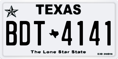 TX license plate BDT4141