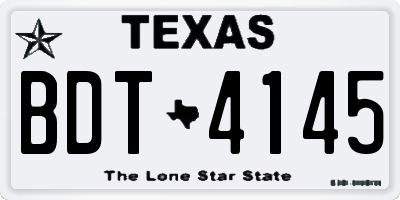TX license plate BDT4145