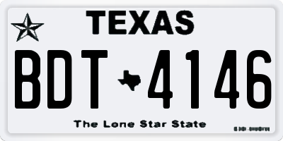 TX license plate BDT4146
