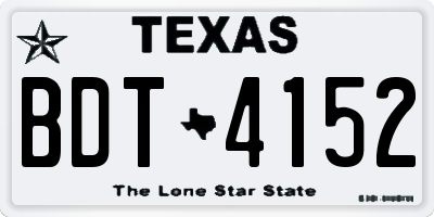 TX license plate BDT4152