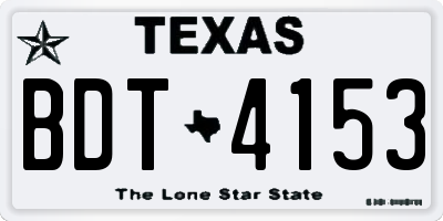 TX license plate BDT4153