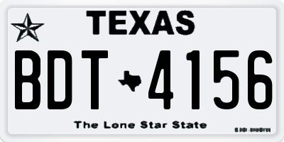 TX license plate BDT4156
