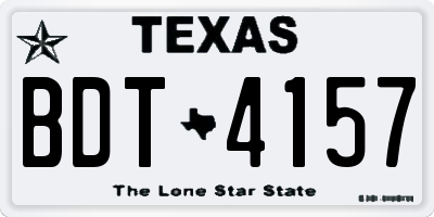 TX license plate BDT4157