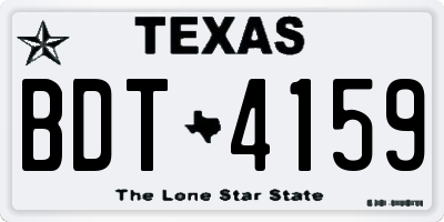 TX license plate BDT4159