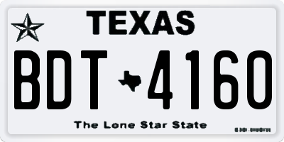 TX license plate BDT4160