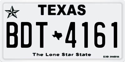 TX license plate BDT4161