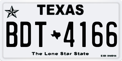 TX license plate BDT4166