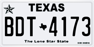 TX license plate BDT4173