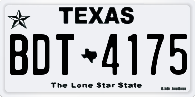 TX license plate BDT4175