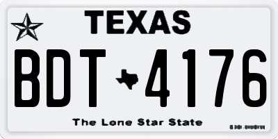 TX license plate BDT4176