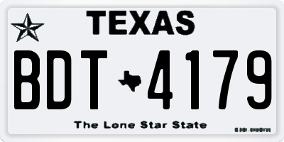 TX license plate BDT4179
