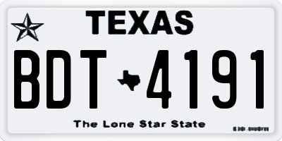 TX license plate BDT4191