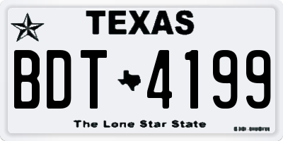 TX license plate BDT4199
