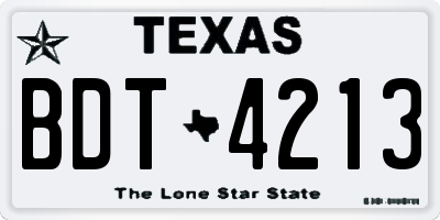 TX license plate BDT4213