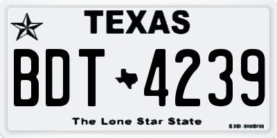 TX license plate BDT4239