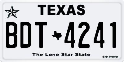 TX license plate BDT4241