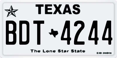 TX license plate BDT4244