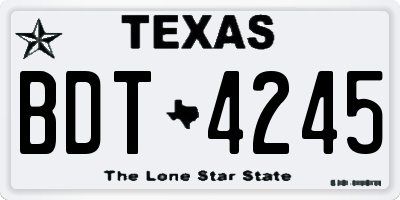 TX license plate BDT4245
