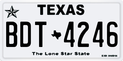 TX license plate BDT4246