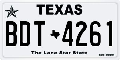 TX license plate BDT4261