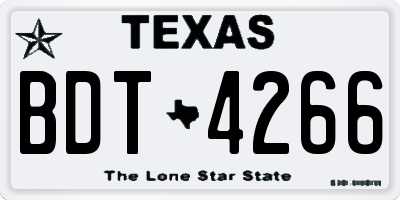 TX license plate BDT4266