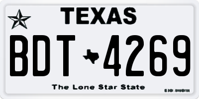 TX license plate BDT4269