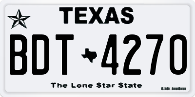 TX license plate BDT4270