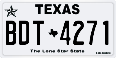 TX license plate BDT4271
