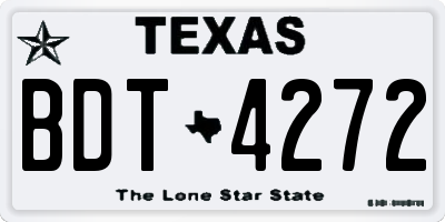 TX license plate BDT4272