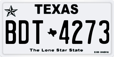 TX license plate BDT4273